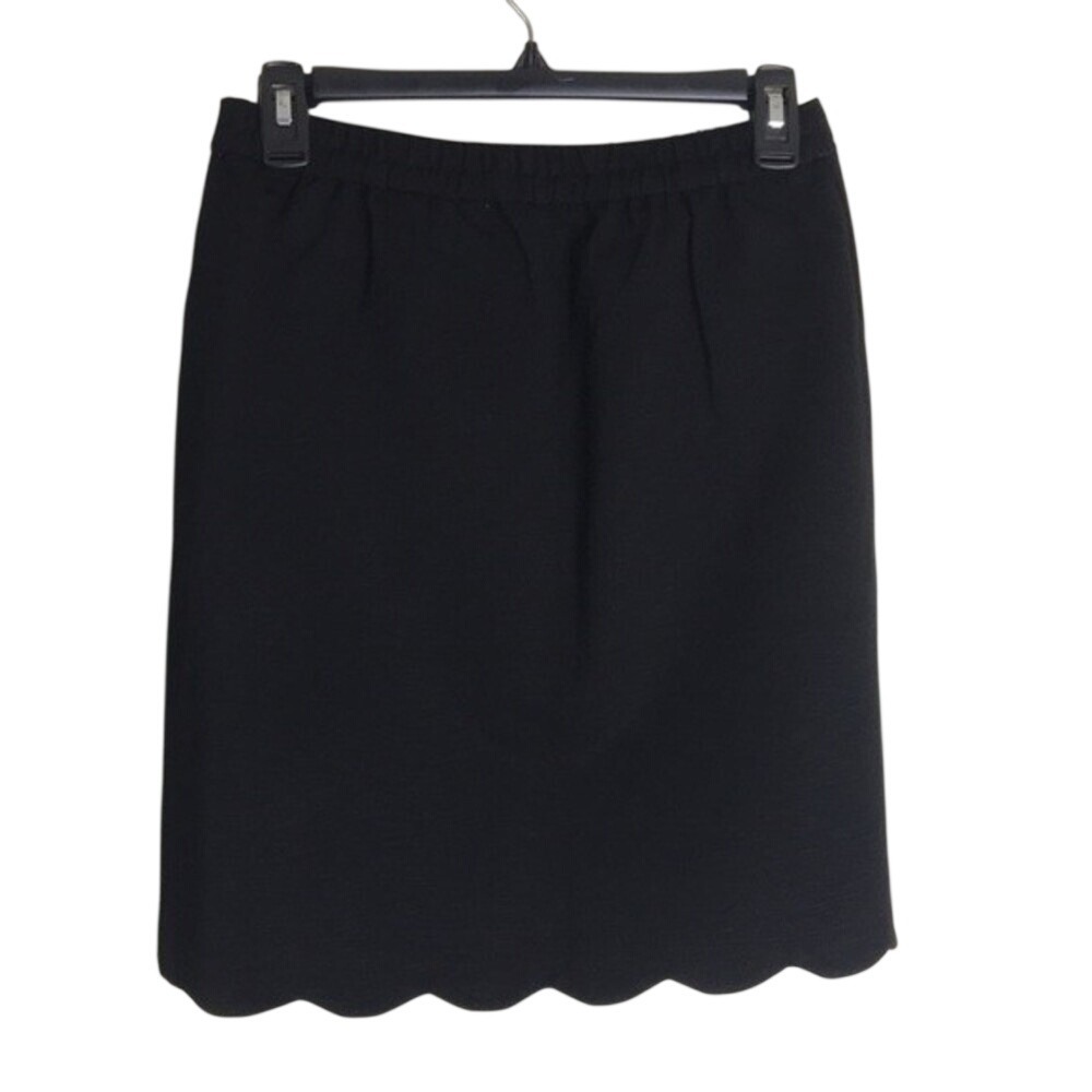 Skies Are Blue Women's Scalloped Hem Pocket Mini Skirt Black Small - Picture 8 of 10